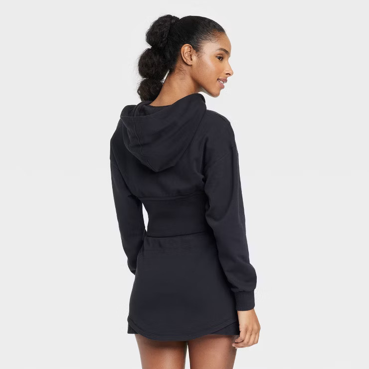 Women's Full Zip French Terry Cropped Hooded Sweatshirt - JoyLab™ | Target