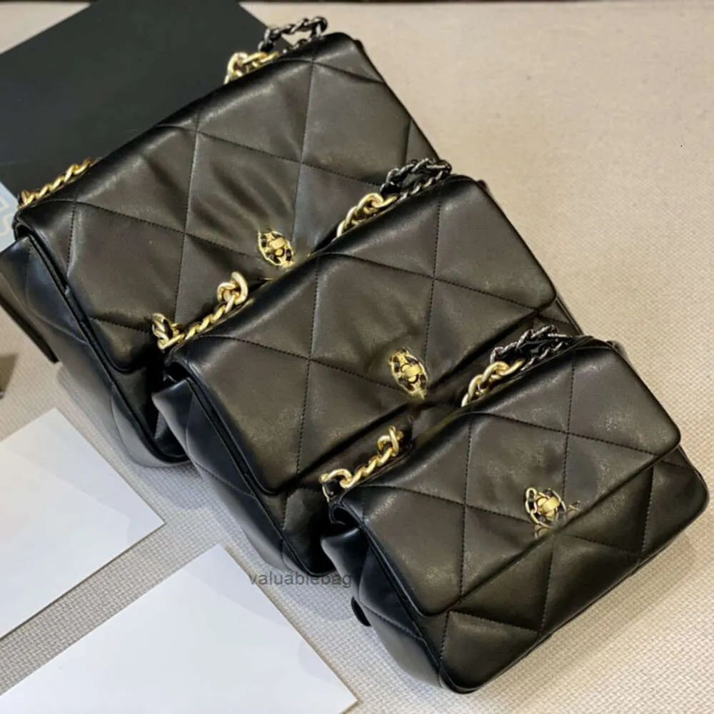 Shoulder Bags Channel 19 Handbag Flap Bag Lambskin Gold-Tone Silver-Tone Ruthenium-Finish Metal T... | DHGate