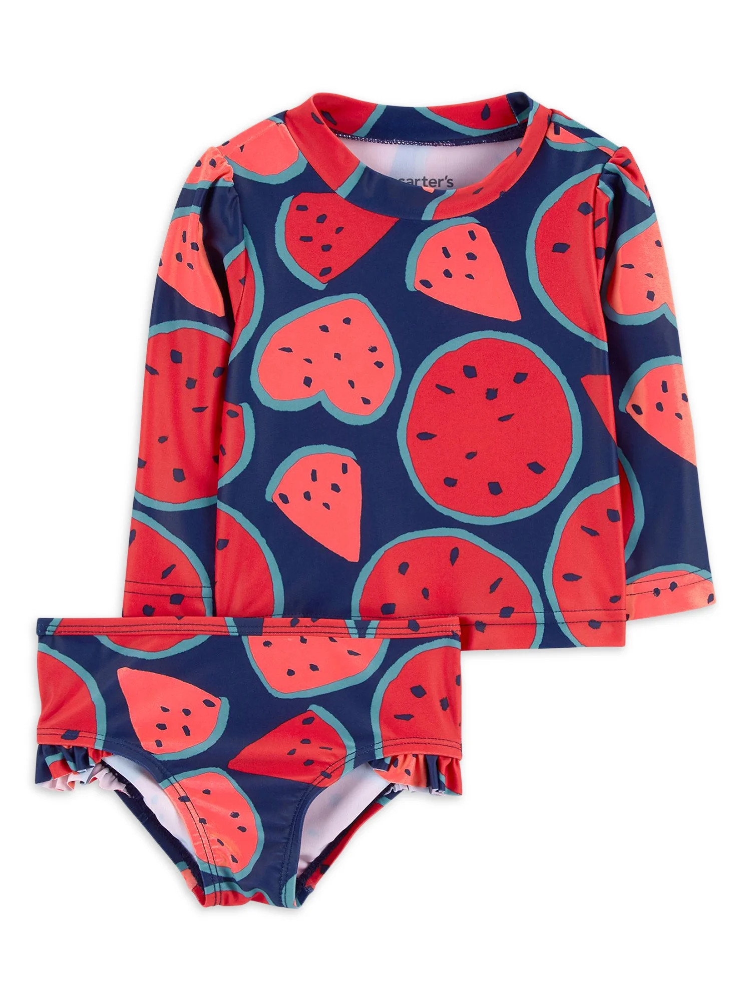 Carter's Child of Mine Baby and Toddler Girl Rashguard Swim Set, 2-Piece, Sizes 0/3 Months-5T | Walmart (US)