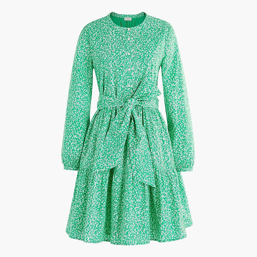 Tie-waist mini dress in cotton poplin | J.Crew Factory