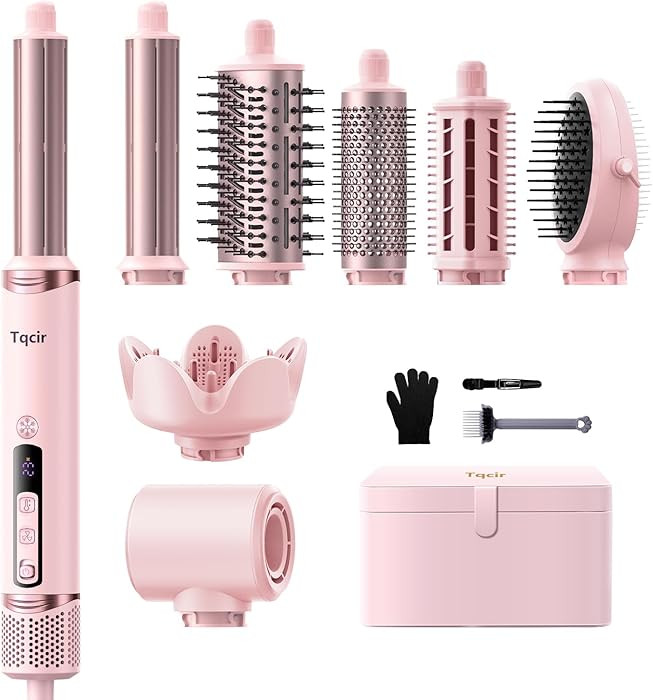 8-in-1 Professional Hot Air Styler&Hair Dryer Brush, Powerful Multi-Styler with Auto-Wrap Curler ... | Amazon (US)