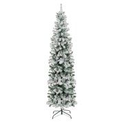Best Choice Products 7.5-foot Snow Flocked Artificial Pencil Christmas Tree Holiday Decoration w/... | Walmart (US)