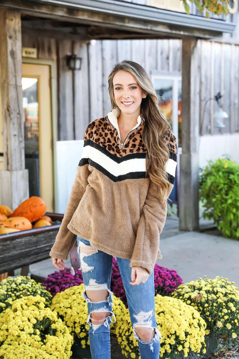 Hear Me Out Soft Leopard Pullover Inspired By Pam Carper x Kendra Scott | Inspired Boutique