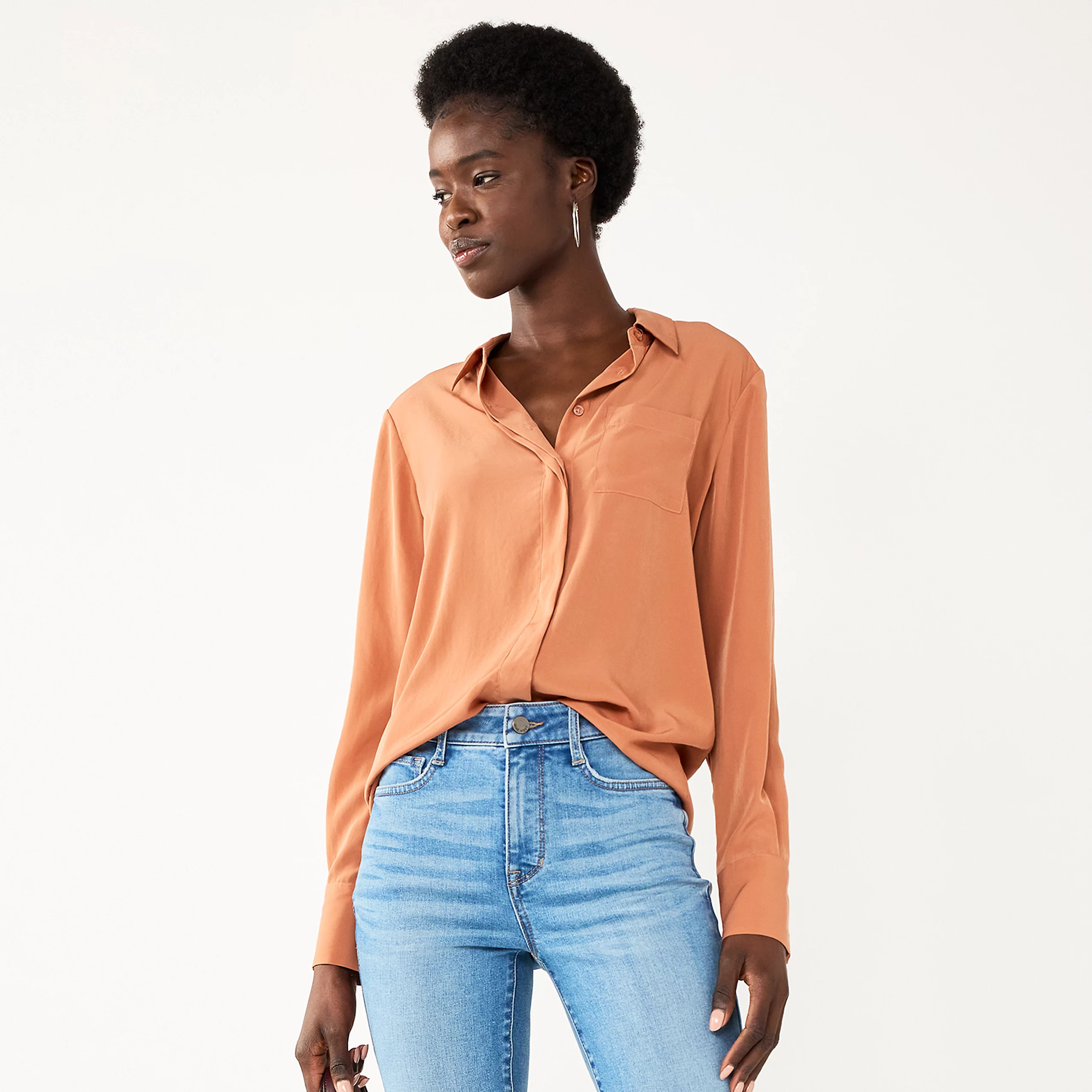 Women's Nine West Drapey Button Down Shirt | Kohls | Kohl's