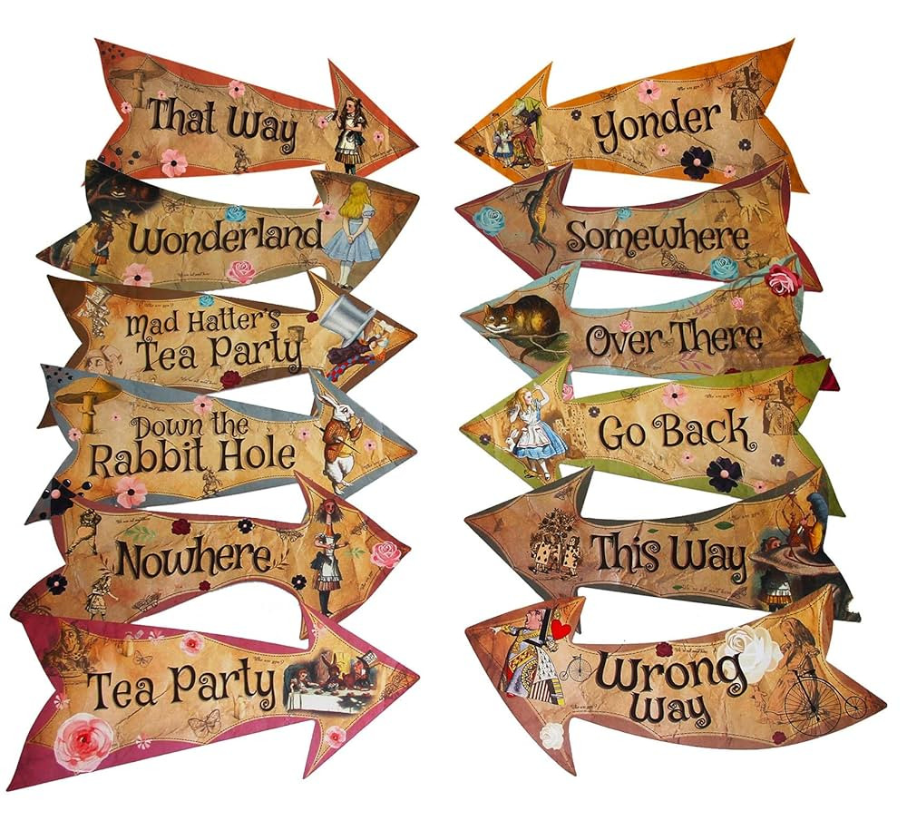 Alice in Wonderland Party Vintage Style Arrow Signs/Mad Hatters Tea Party Props Pack of 12 Signs | Amazon (CA)