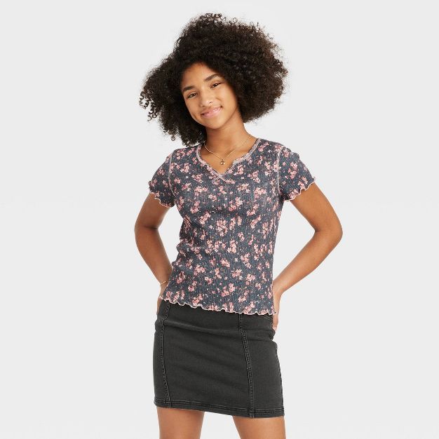 Girls' Notch-Front T-Shirt - art class™ | Target