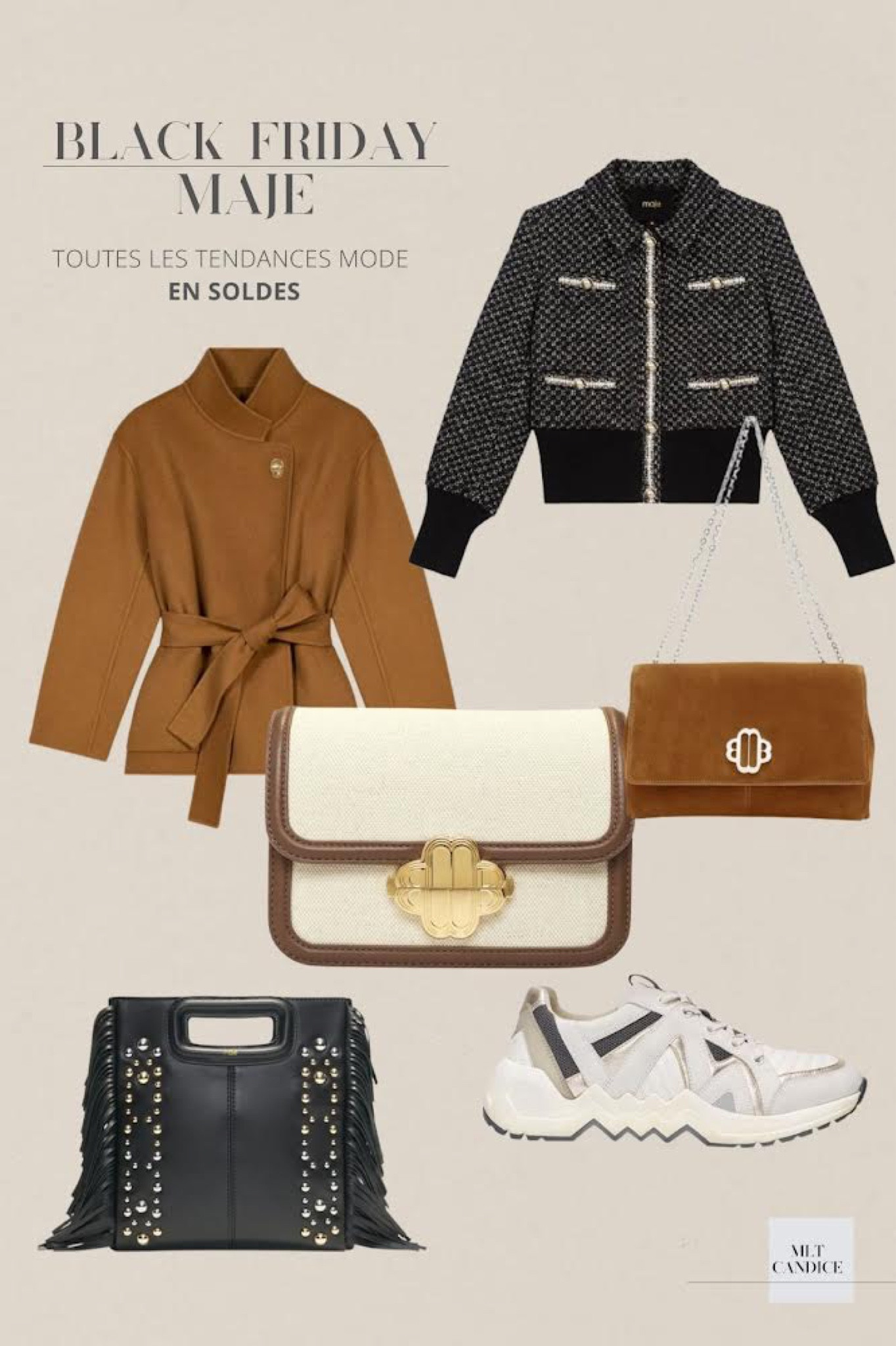 MAJE EN SOLDES ! 
Ma sélection en tant que Journaliste mode ! 

Pour le Black Friday 2022, il est possible de faire d'énormes réductions grâce aux soldes réalisées par le site Place des Tendances qui proposent des pièces Maje à prix réduit ! L'occasion d'économiser 20, 50, 100, 150 euros en achetant des vêtements et des accessoires MAJE neufs !

Voici ma sélection de toutes les tendances qu'il ne faut surtout pas manquer pendant le Black Friday ! Pour les tailles, Maje taille très bien, donc prenez tout simplement votre propre taille ! 

#blackfriday #achatnoel #achatsnoel #achatsdenoel #soldes #sales #maje #frenchstyle #parisienne #parisian #parisianstyle #manteaulong #manteau #sacs #sac #blakcfriday2022 #blackfriday #ltkunder100 #christmasgift #saccuir #stockholmstyle #doudoune #jacket #aviatorjacket

#LTKSeasonal #LTKeurope #LTKsalealert