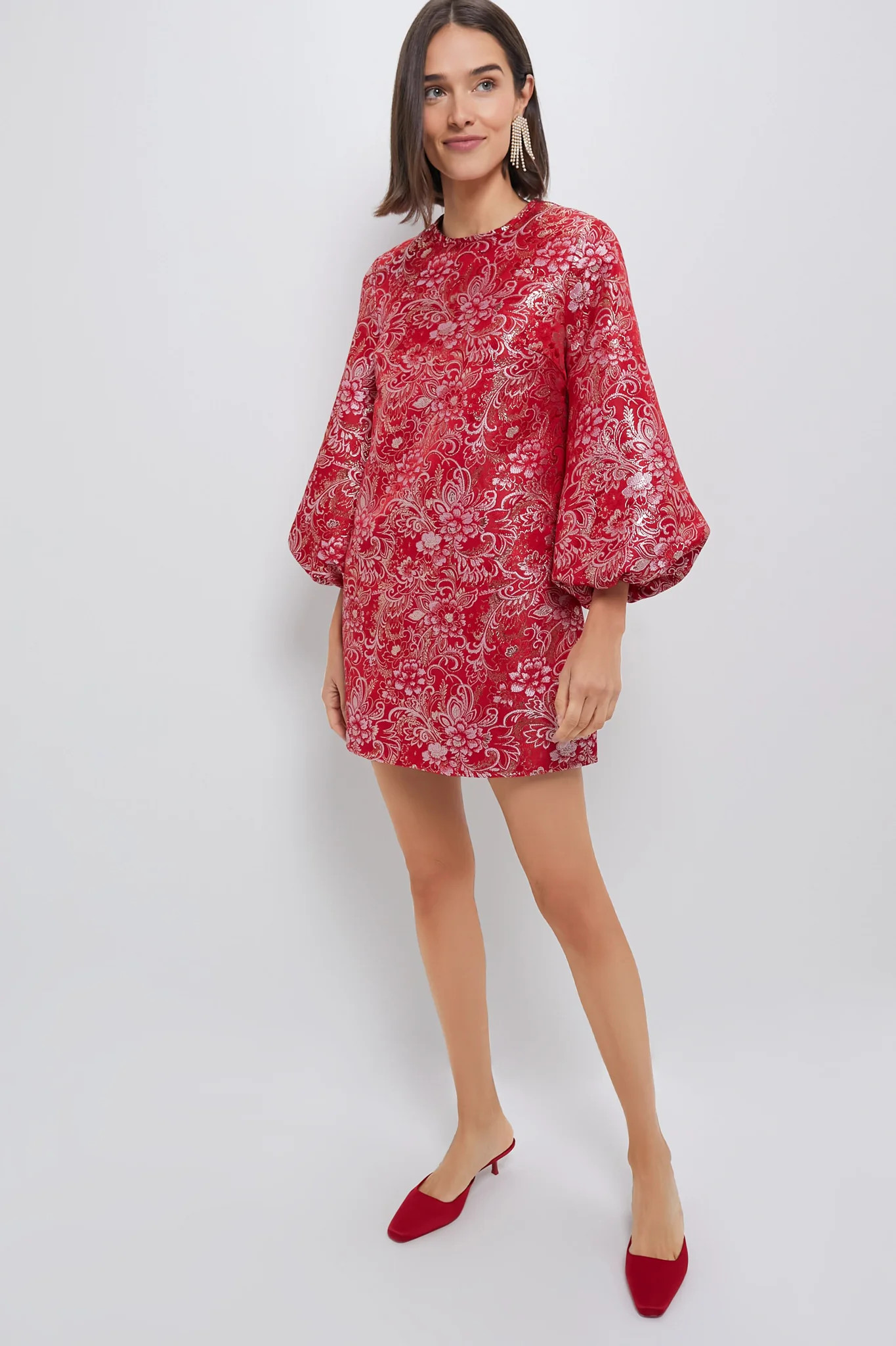 Red & Pink Jacquard Janie Mini Dress | Tuckernuck (US)