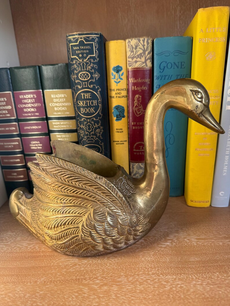 Vintage Brass Swan Planter Bowl - Etsy | Etsy (US)