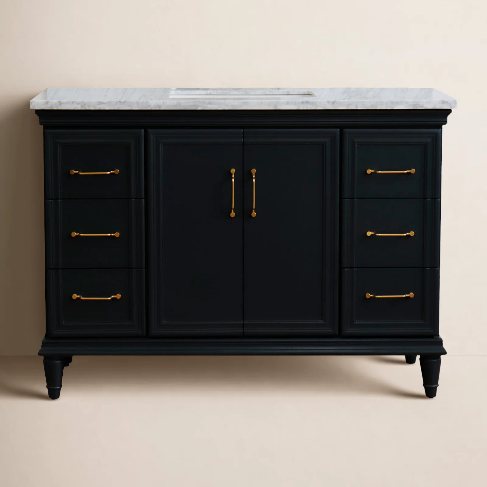 Metaza 49'' Single Bathroom Vanity with Carrara Marble Top | Wayfair North America