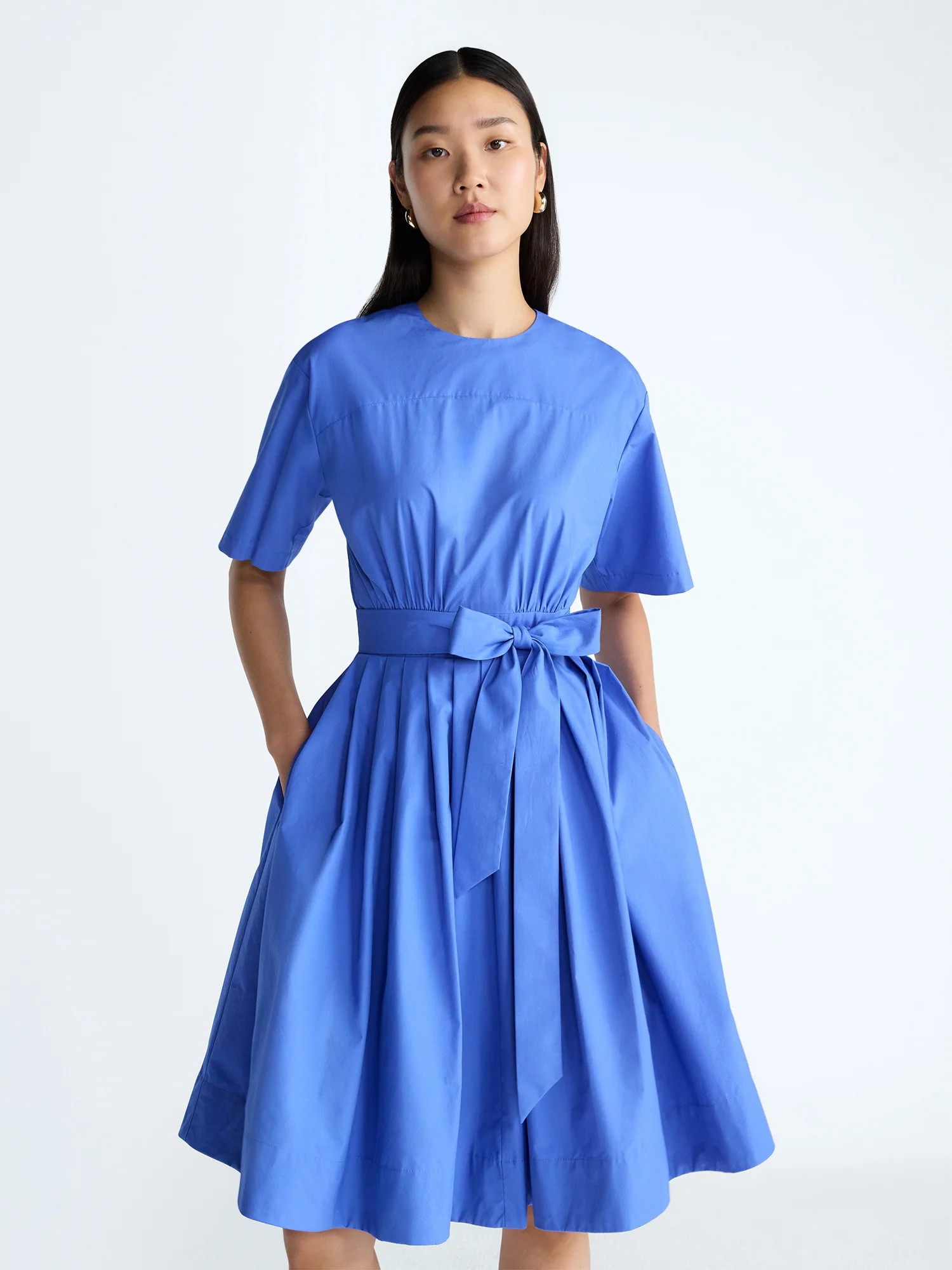 Devil Wears Prada Scoop Collection Women's and Women's Plus Cotton Tie-Waist Midi Dress, Sizes 0-... | Walmart (US)