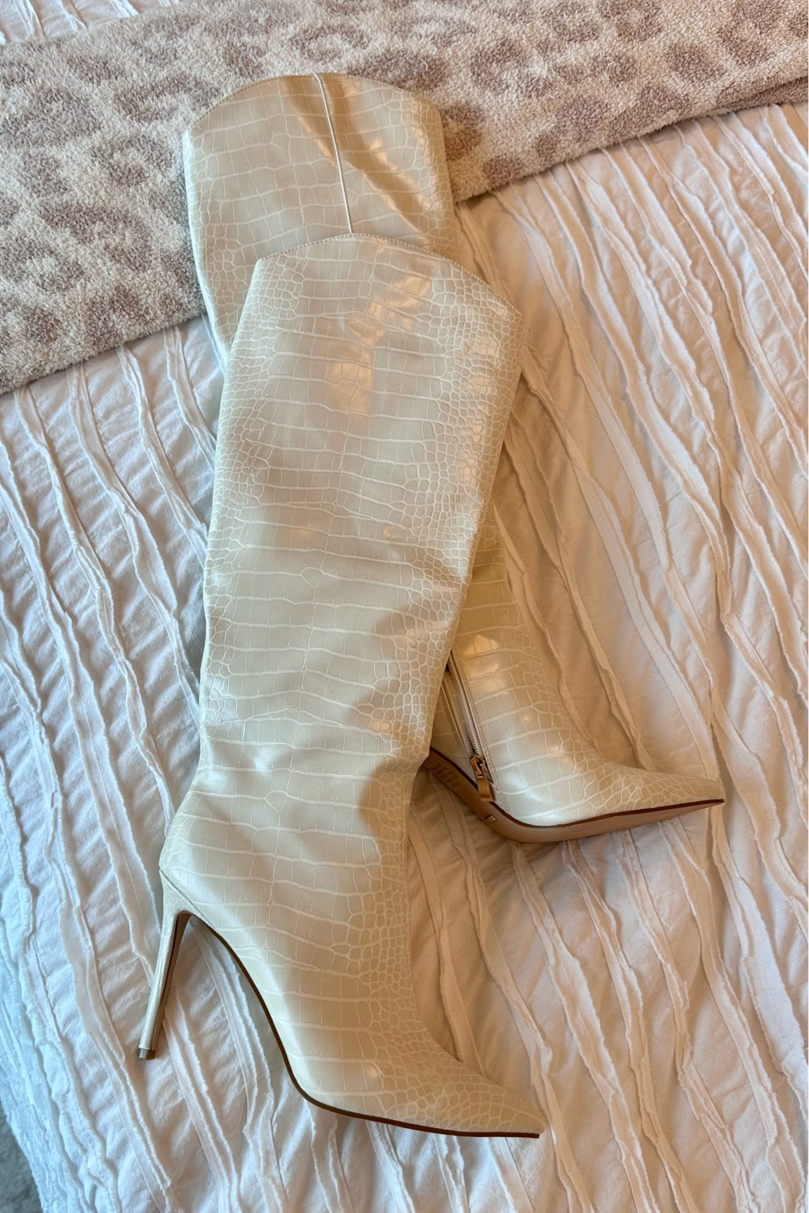 The most perfect white crocodile boots 

#LTKshoecrush #LTKunder100 #LTKSeasonal