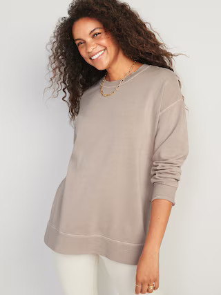 Oversized Boyfriend Garment-Dyed Tunic Sweatshirt for Women | Old Navy (US)