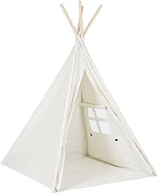 Porpora Indoor Indian Playhouse Toy Teepee Play Tent for Kids Toddlers Canvas with Carry Case, Wh... | Amazon (US)