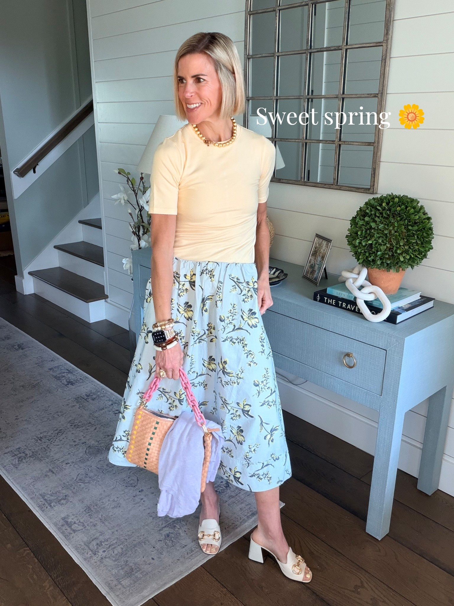 This sweet spring skirt can easily be dressed up or down. But how pretty for upcoming spring events. Also thow on an oversized T and sneaks for running out and about  

#LTKootd #LTKOver40 #LTKgrwm