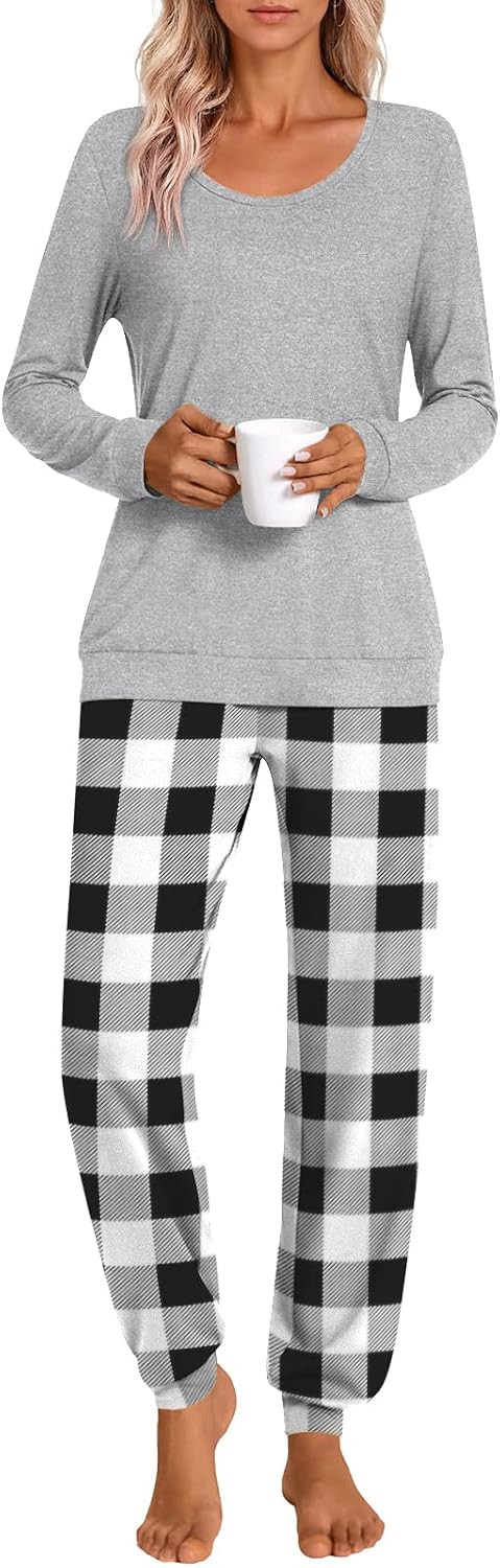 HOTGIFT Women Pajamas Sets, 2 Piece Lounge Set with Pockets Fall Outfits | Amazon (US)