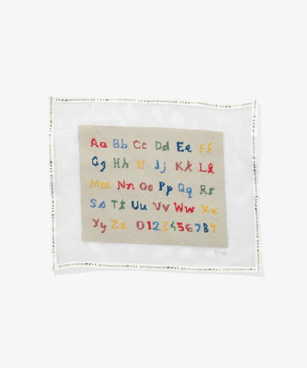 Oso & Me x Loop Canvas Alphabet Needlepoint Kit, Primary | Oso & Me