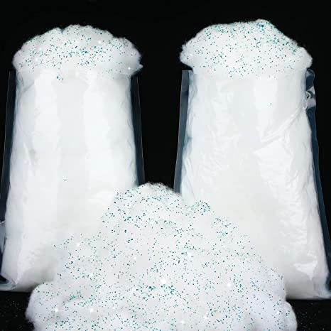 Amazon.com: 2 Bags Christmas Fake Snow Decor Cotton Like Fluffy Snow Fiber Artificial Snow Indoor... | Amazon (US)