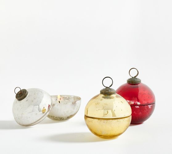 Ornament Shaped Scented Candles - Snow Currant - Set of 3 | Pottery Barn (US)