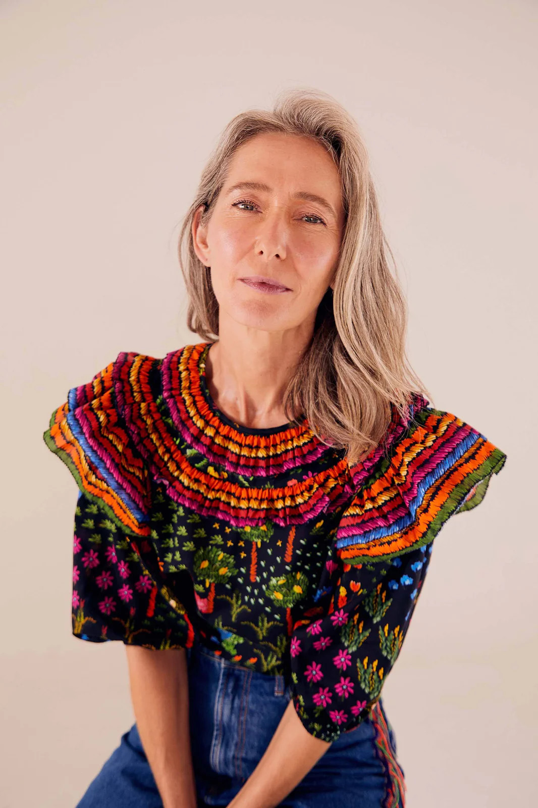 FRUIT GARDEN RUFFLE SLEEVE BLOUSE | FarmRio (US)