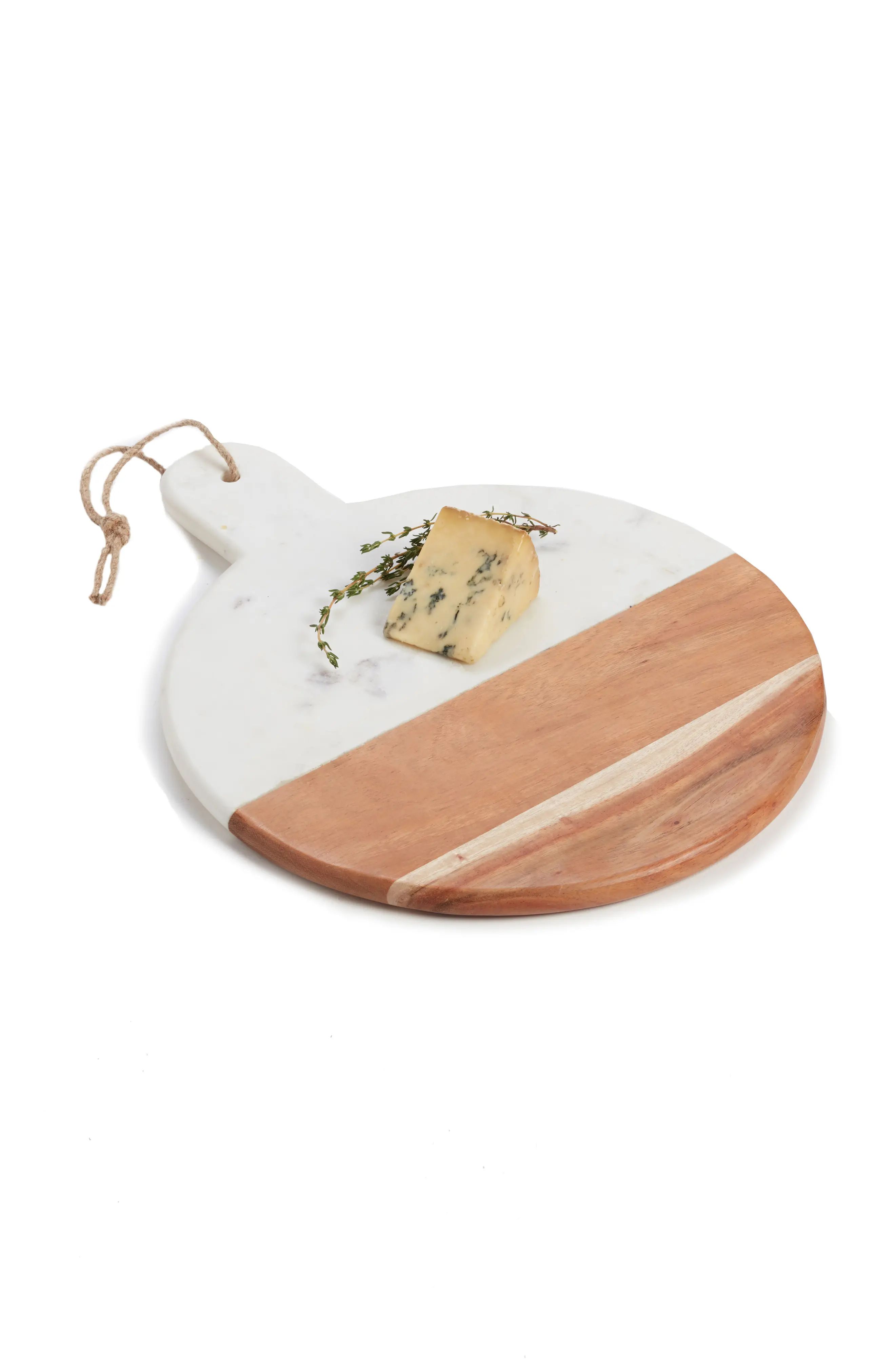 Nordstrom at Home Round Marble & Acacia Wood Serving Board | Nordstrom