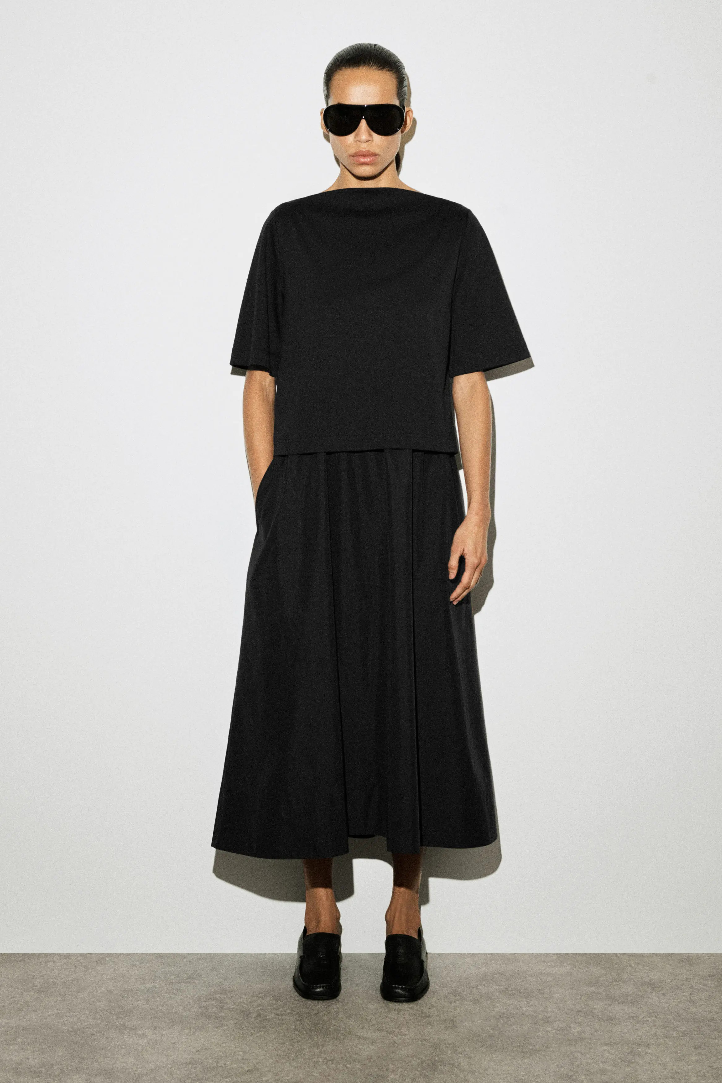 Contrast-Panel Boat-Neck Midi Dress (Women) | Nordstrom | Nordstrom