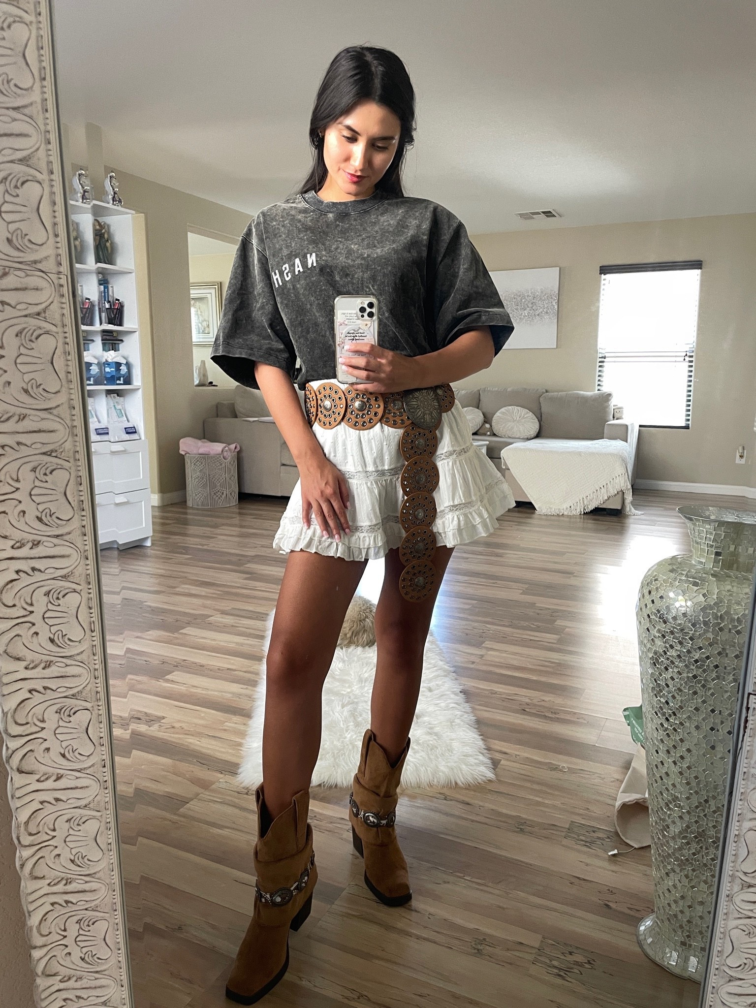 Western Chic Rodeo Tee🤠

skirt: tj maxx 
belt: kittenish (in store) 
boots: steve madden (in store) 



western chic, western style, western fashion, country concert outfit, festival outfit, casual chic, country outfit

#LTKootd #LTKU #LTKvlog