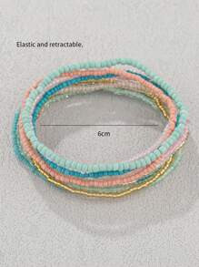 10pcs Bohemian Style Glass Bead Bracelets With Spring Colorful Elements | SHEIN