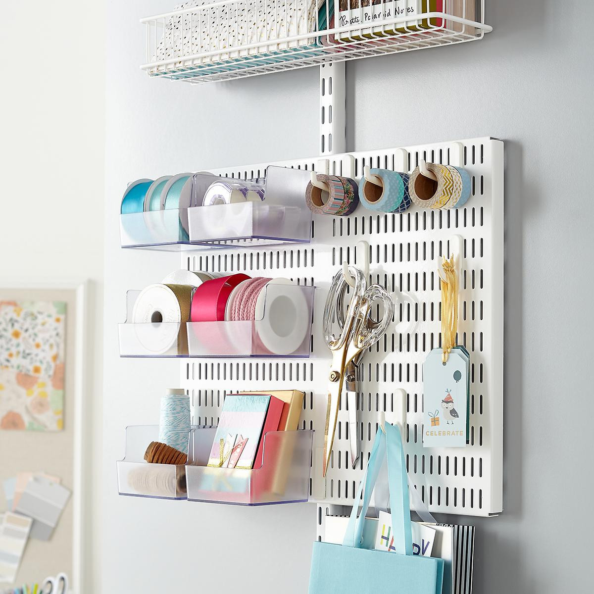 Elfa Classic Mesh Gift Wrap Door & Wall Rack | The Container Store