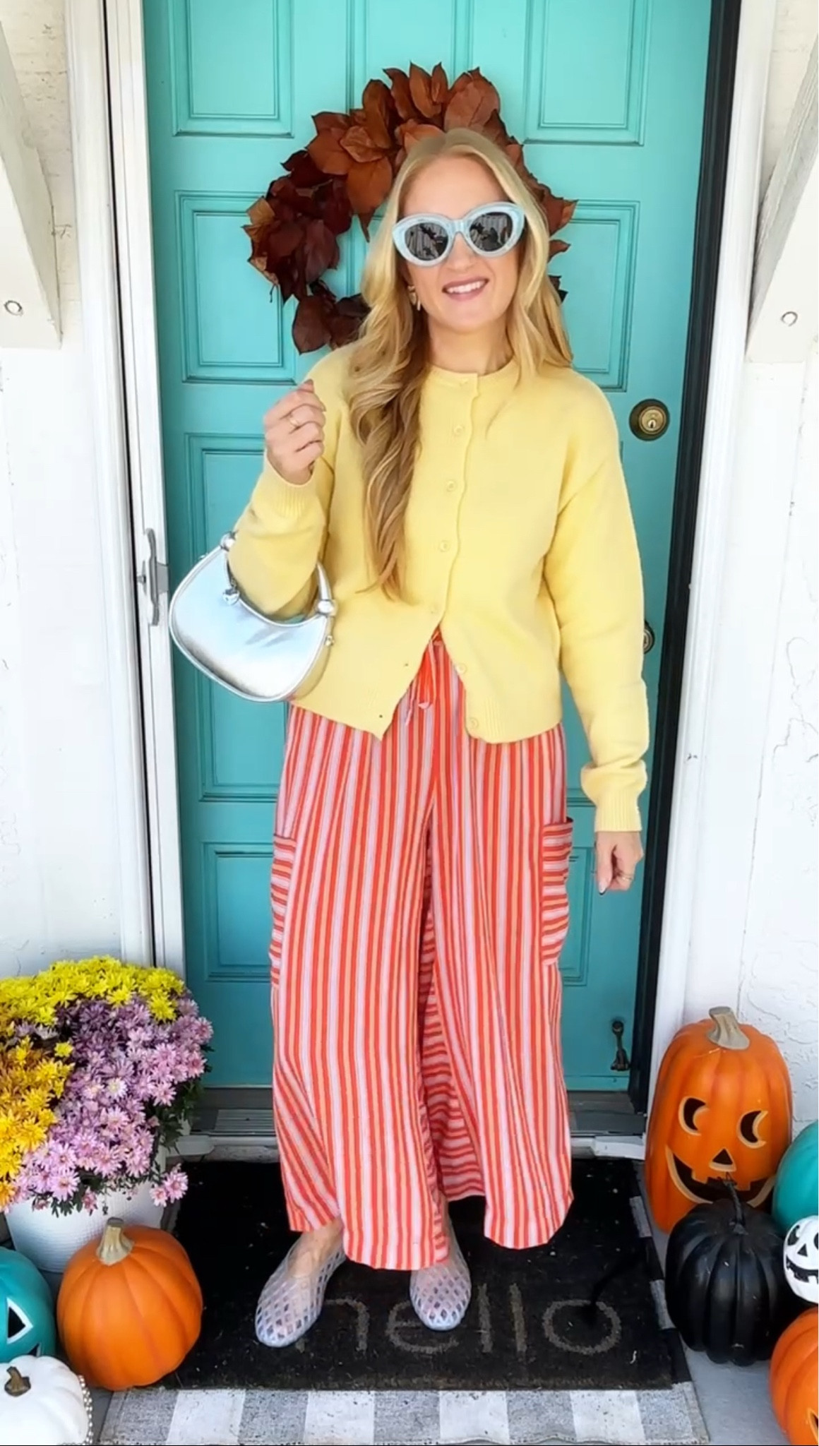 sweater repeater 💛 especially when it’s this buttery yellow! 

three recent outfits involving this cozy butter yellow cardigan that adds a pop of color into fall 🍂which one was your favorite?! 

Wearing at 140 lbs and 5'7" for reference: M in sweater, white satin shirt and gingham pants, L in striped pants and skirt, size 6 in studded jeans. Cow print shoes run small, recommend sizing up 1/2 size!

fall outfit ideas, fall outfit inspo, fall outfit roundup, ootd, ootw, outfits of the week, outfit of the day, affordable style, fall maxi skirts, polka dot skirt, fall skirt outfits, everyday style, elevated casual, butter yellow cardigan, cow print shoes, colorful outfit ideas, free people style, yellow outfits, butter yellow, fall accessories, autumn style, autumn looks, autumn outfits, ways to wear, how to style 

#LTKFindsUnder100 #LTKFindsUnder50 #LTKStyleTip