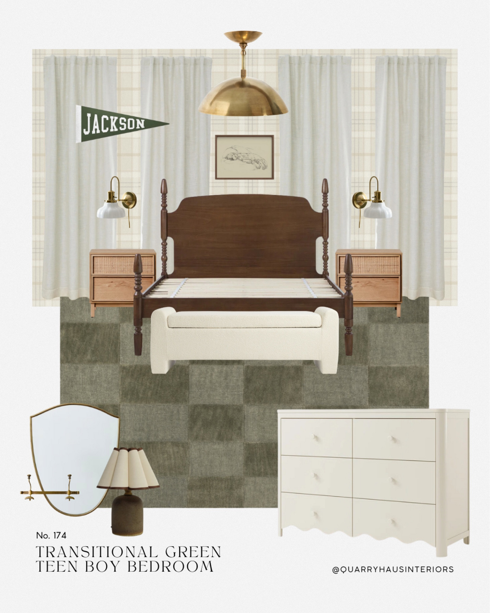 This transitional teen boy bedroom is the perfect mix of classic neutrals, traditional materials and modern details 💚


Teen boy bedroom green plaid wallpaper timeless classic masculine layered design decor furniture neutral 

#LTKFamily #LTKHome #LTKKids