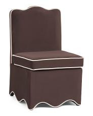 21x32 Velvet Scalloped Bottom Skirted Dining Chair | TJ Maxx