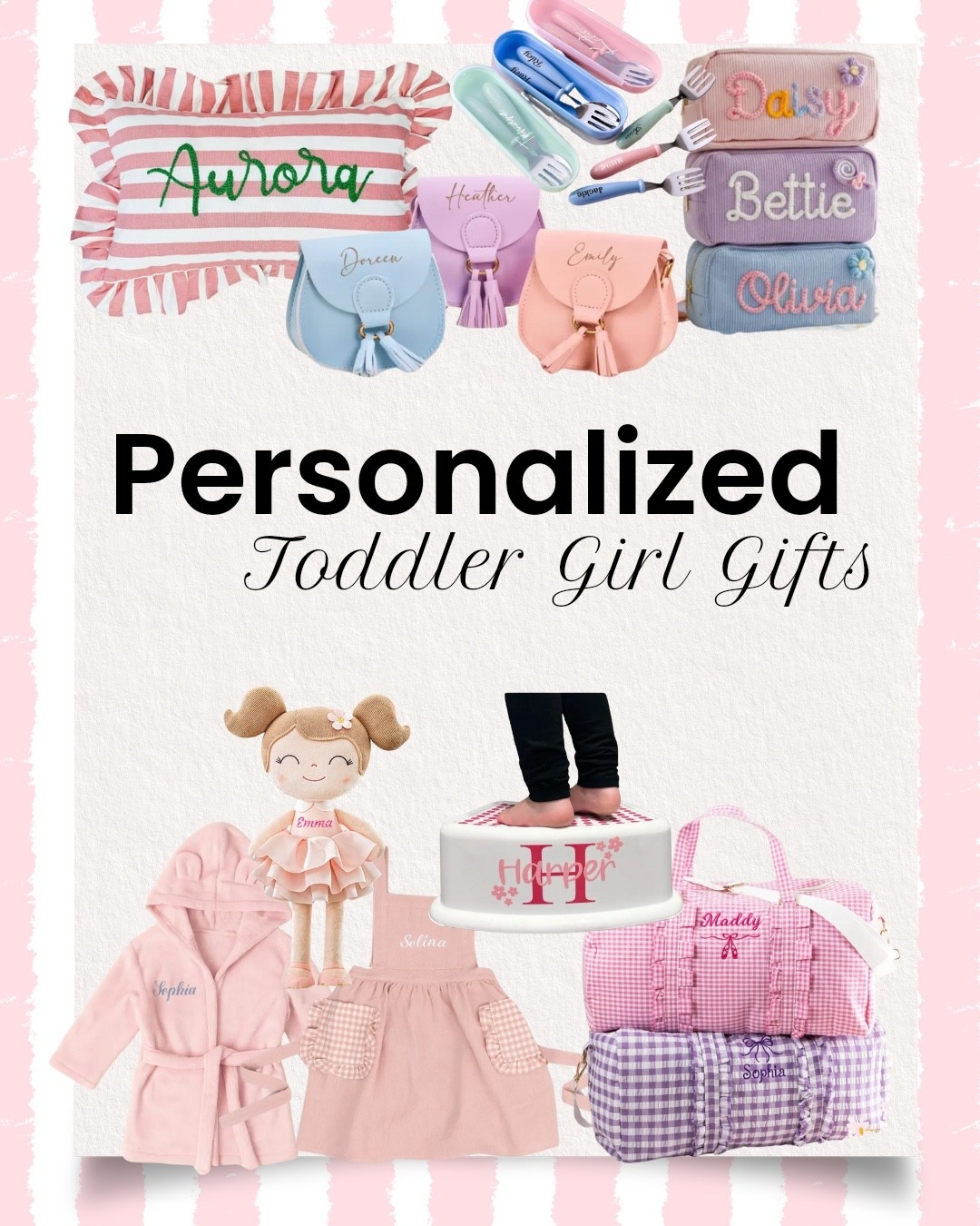 Toddler Girl Personalized Gifts🩷 #toddlergiftguide #christmasgifts #toddlermom #kidsgiftguide #toddlergiftideas

#LTKFamily #LTKKids #LTKFindsUnder100