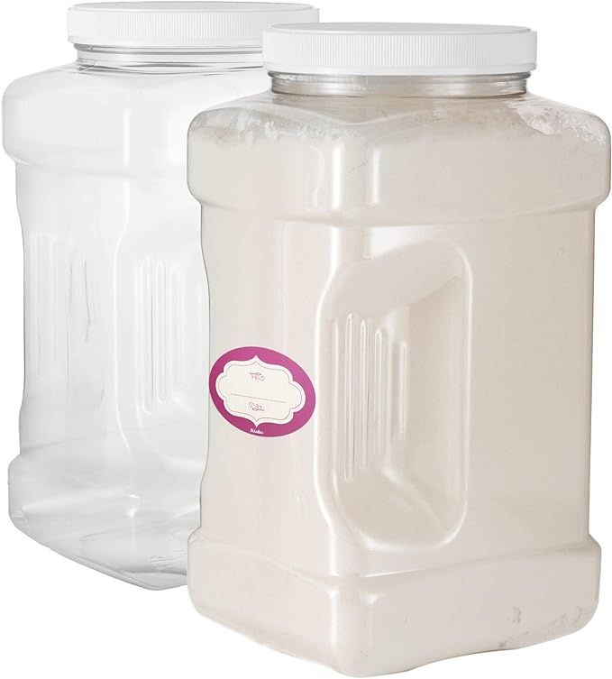 Clear Empty Plastic Storage containers with Lids - Square Plastic Containers - Plastic Jars with ... | Amazon (US)