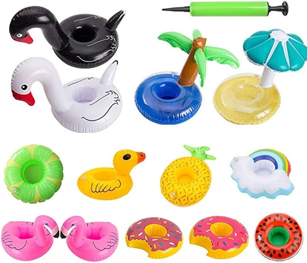 Inflatable Drink Holder Drink Pool Floats Cup Holder Floats Inflatable Floating Coasters Float Co... | Amazon (US)
