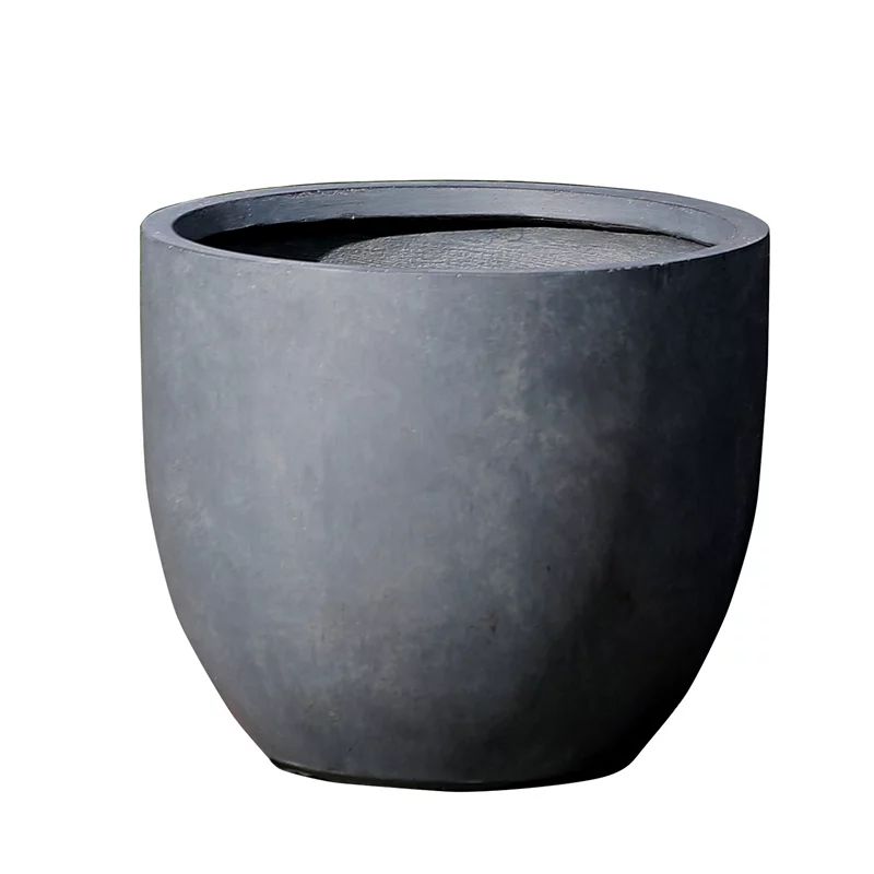LuxenHome Gray MgO Round 17.2in. H Outdoor Planter | Walmart (US)