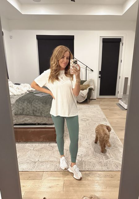This shirt is a dream. So soft and comfortable. Wearing a small in the top and medium in the leggings (they run small!)

#LTKshoecrush #LTKstyletip