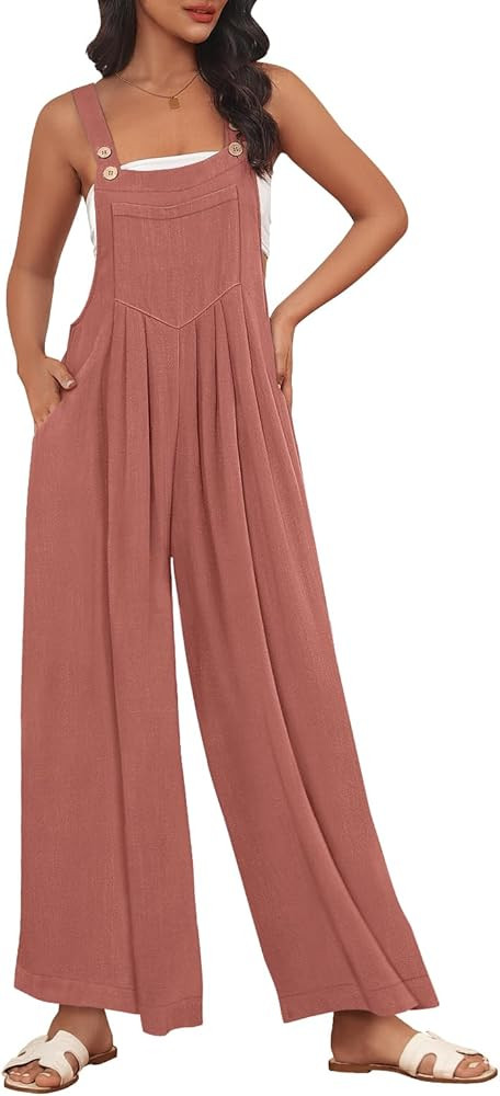 AUTOMET Womens Beach Vacation Outfits Jumpsuits Overalls Wide Leg Casual Summer Spring Outfits Ro... | Amazon (US)