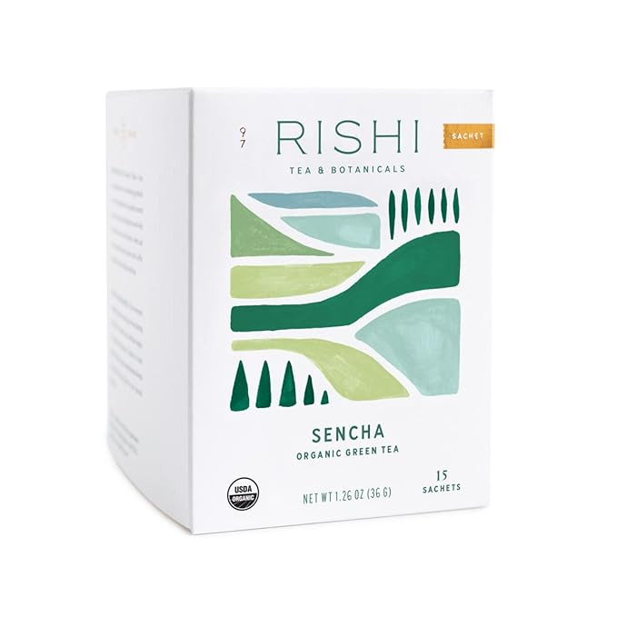 Rishi Tea Sencha Green Tea | USDA Organic Direct Trade Sachet Tea Bags, Certified Kosher Caffeina... | Amazon (US)