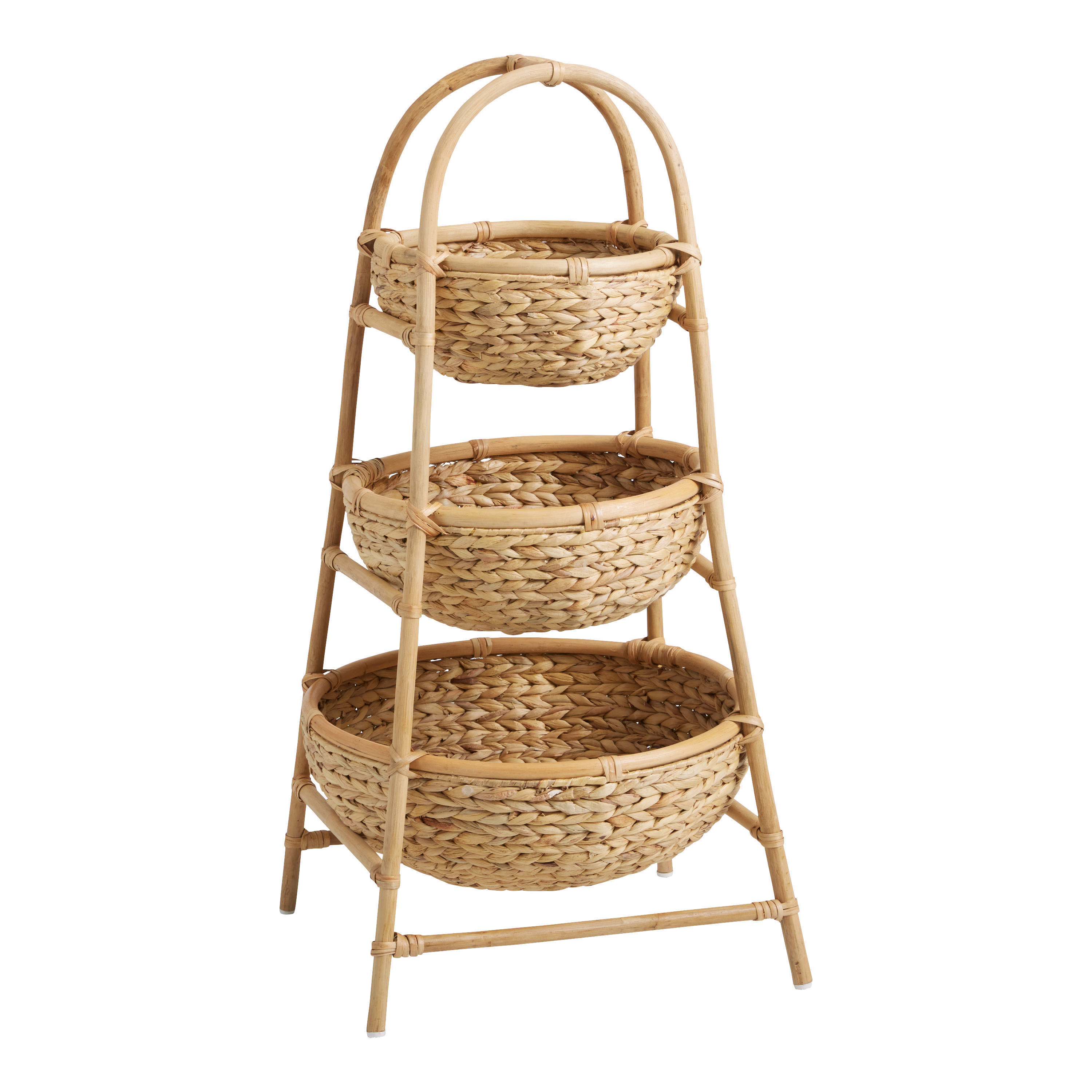 Aaliyah Water Hyacinth And Rattan 3 Tier Storage Tower | World Market