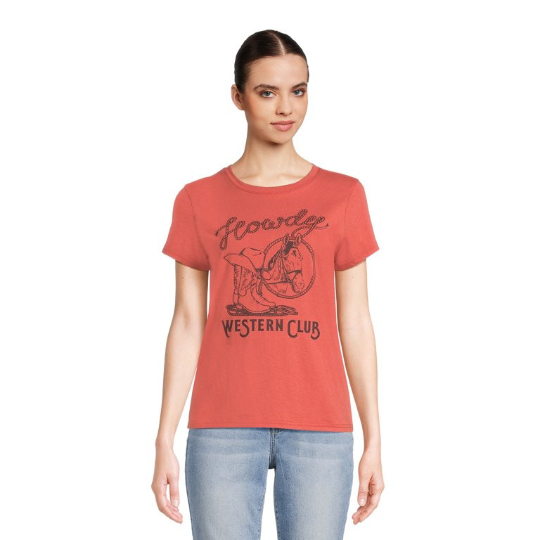 Western Club Women's Juniors Graphic Tee with Short Sleeves, Sizes XS-XXXL | Walmart (US)
