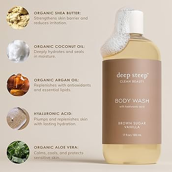 Deep Steep Body Wash, Grapefruit Bergamot, 17 oz – Hydrating Shower Gel with Hyaluronic Acid, S... | Amazon (US)