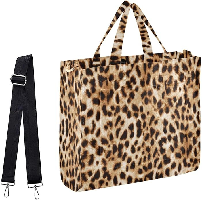 Naanle Lifelike Leopard Corduroy Small Handbag for Gym | Amazon (US)