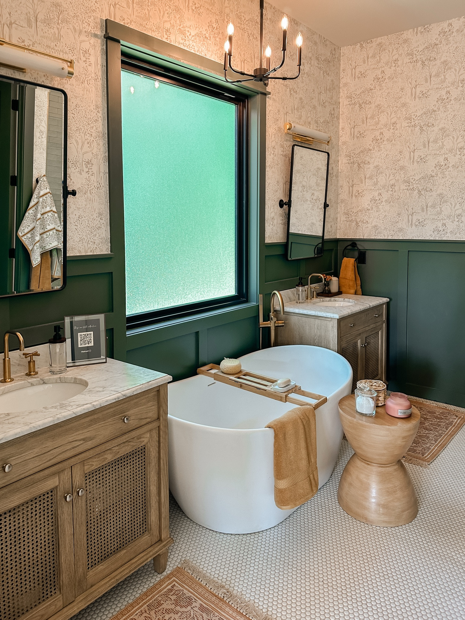 Bathroom links!! Wooden side table comes in 2 colors. 

Walmart home, Sarah Joy, bathroom style 

#LTKHome