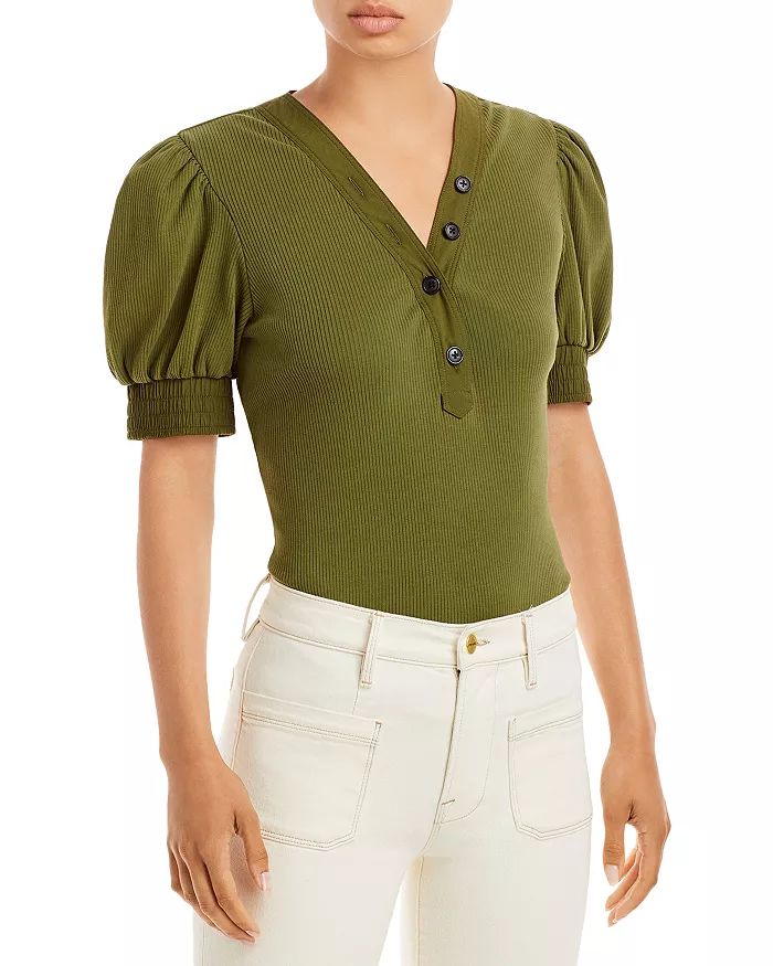 Heather V Neck Puff Sleeve Top | Bloomingdale's (US)