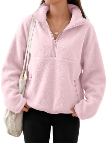 Trendy Queen Womens Quarter Zip Pullover Sweatshirts Sherpa Fleece Jacket | Amazon (US)