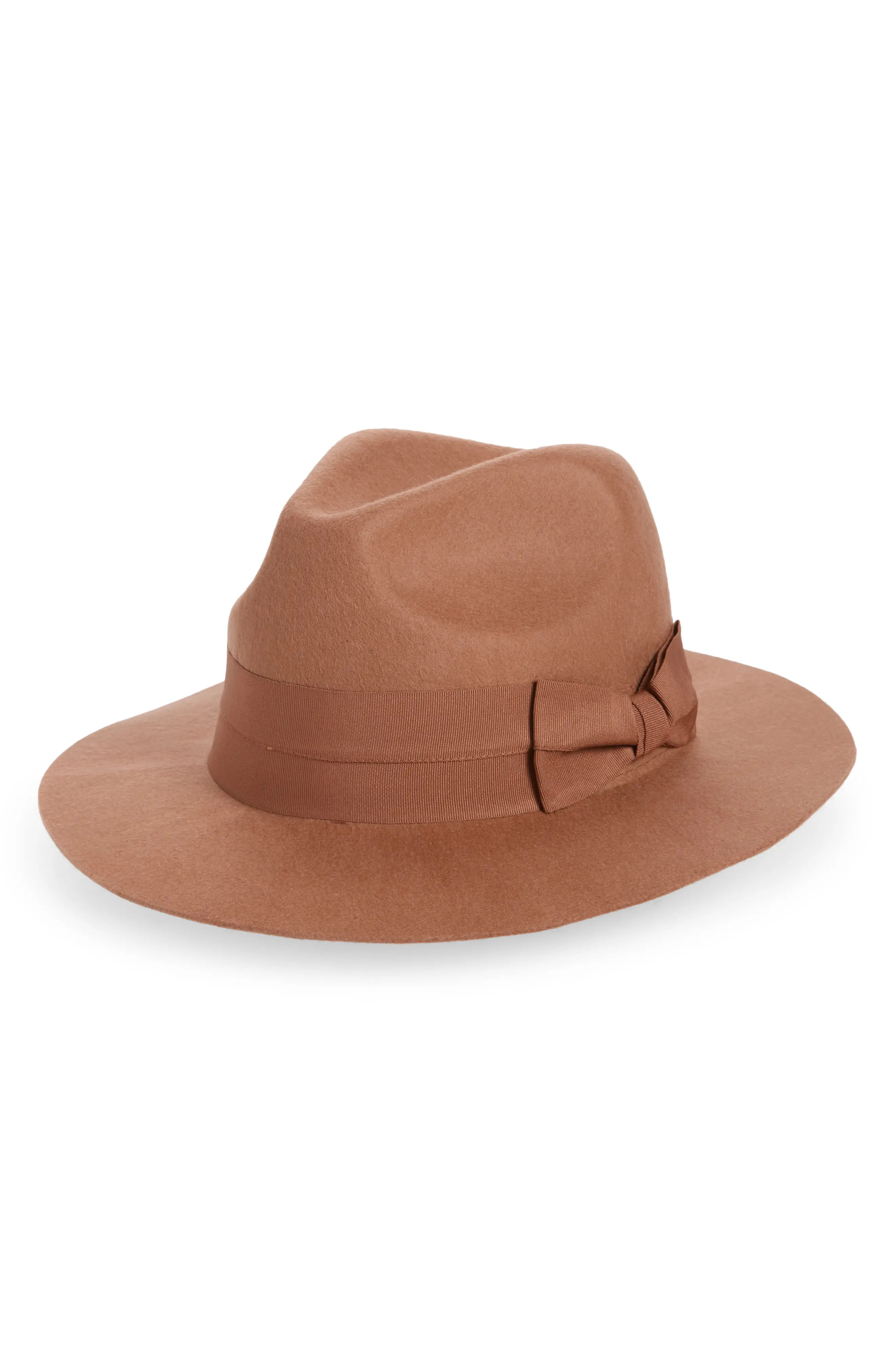 Nordstrom Short Brim Wool Panama Hat in Tan Combo at Nordstrom | Nordstrom