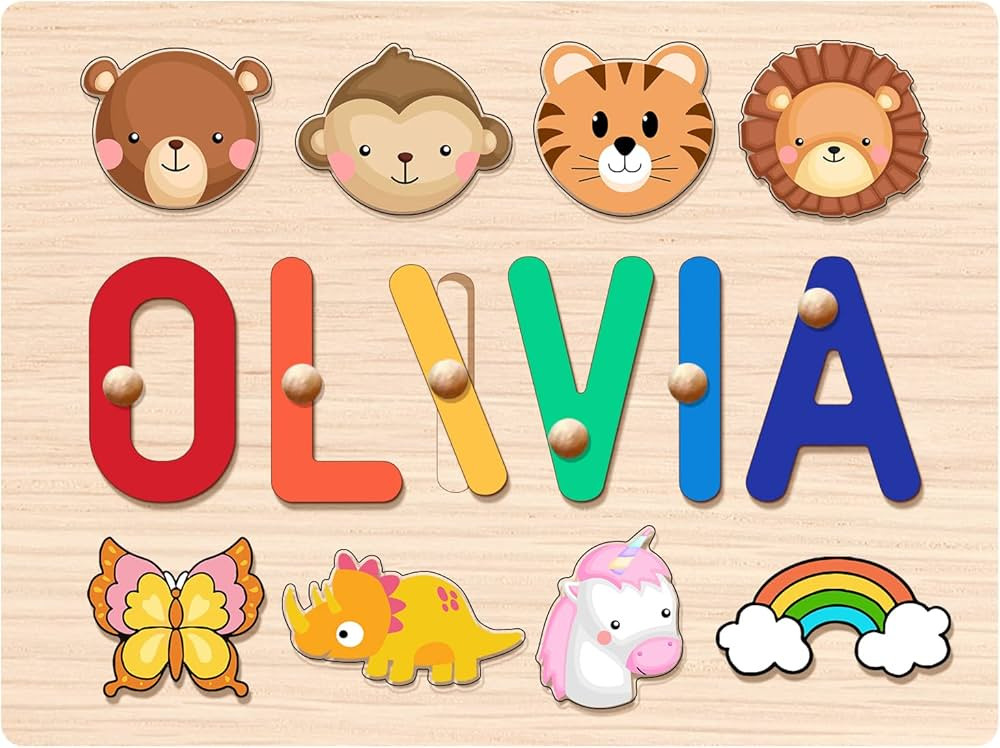 Name Puzzle for Kids Personalized - Easter Basket Stuffers for Toddler - Easter Birthday Baby Gif... | Amazon (US)