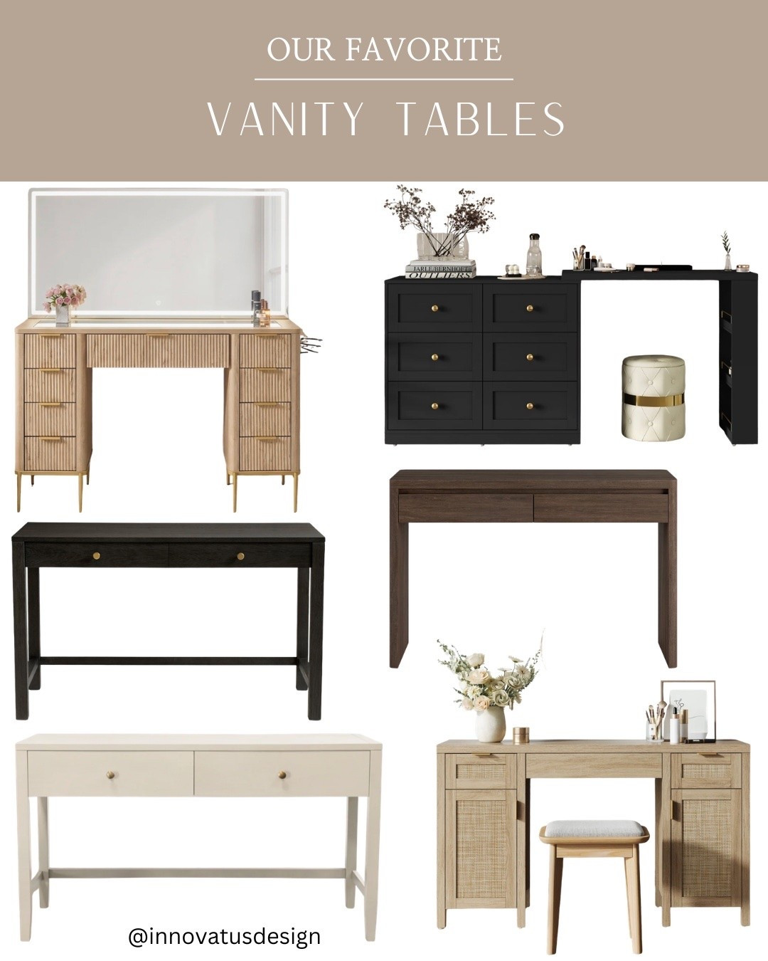 You deserve to have somewhere pretty and functional to get ready each day! We’ve collated our favorite Vanity Tables that include drawers for convenient storage so you can get ready in style. Which one is your favorite?!