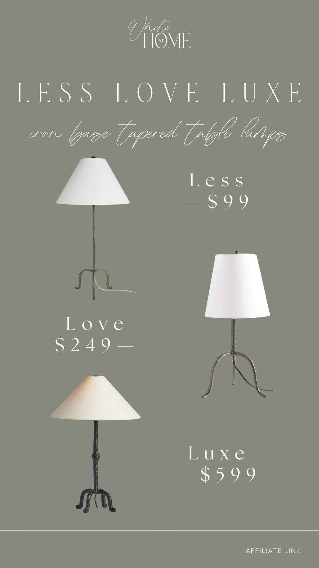 Less, love, and luxe iron base table lamps!  I love the contrast of the dark base and tapered shade and how modern yet timeless a tripod base lamp like these can be!

#LTKHome